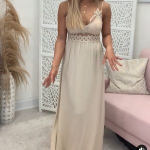 Pink Lily Such a Delight Floral Lace Maxi dress